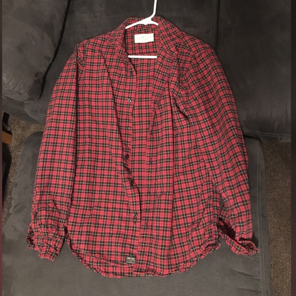 Red Checkered Button Down By Denim & Supply - image 1